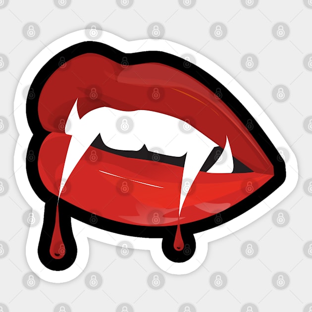 sexy vampire lips halloween gift Sticker by mohazain